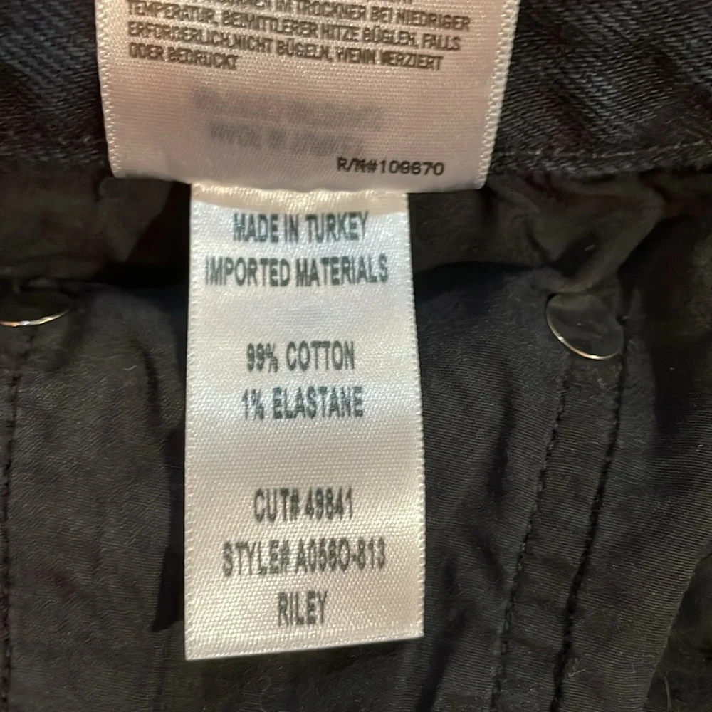 Agolde Riley Cropped Raw Hem Dark Wash Denim Jeans, 31 - Picture 8 of 8